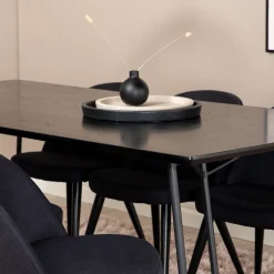 Matgrupp Venture Home Annika Svart med 6 Valentina Stolar