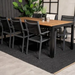 Matgrupp Venture Home Berfin med 6 Copacabana MatstolarAkacia/Svart