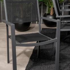 Matgrupp Venture Home Berfin med 6 Copacabana MatstolarAkacia/Svart