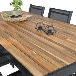 Matgrupp Venture Home Berfin med 6 Copacabana MatstolarAkacia/Svart