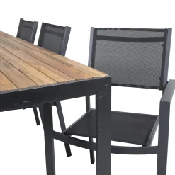 Matgrupp Venture Home Berfin med 6 Copacabana MatstolarAkacia/Svart