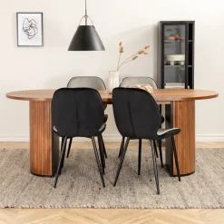 Matgrupp Venture Home Bianca Valnöt med 4 Elisa Stolar