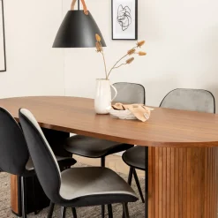 Matgrupp Venture Home Bianca Valnöt med 4 Elisa Stolar