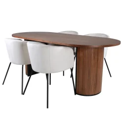 Matgrupp Venture Home Bianca med 4 Bergen Stolar Sammet