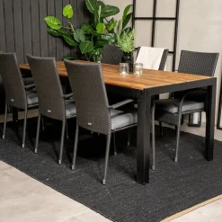 Matgrupp Venture Home Bois med 6 Anna StolarAkacia/Svart