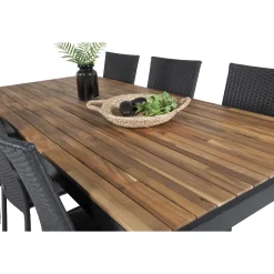 Matgrupp Venture Home Bois med 6 Anna StolarAkacia/Svart