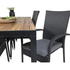 Matgrupp Venture Home Bois med 6 Anna StolarAkacia/Svart