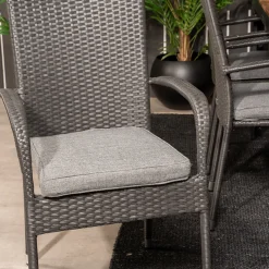 Matgrupp Venture Home Bois med 6 Anna StolarAkacia/Svart