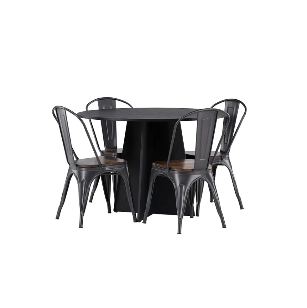 Matgrupp Venture Home Bootcut Ø110 cm med 4 Tempe Stolar