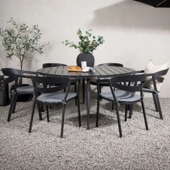 Matgrupp Venture Home Break Ø150 med 6 Slit Stapelstolar