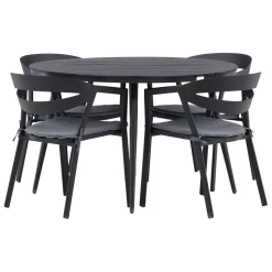 Matgrupp Venture Home Break Ø120 med 4 Slit Stapelstolar