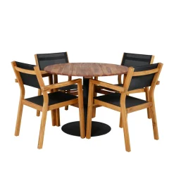 Matgrupp Venture Home Canne med 4 Vum Stapelbara Matstolar