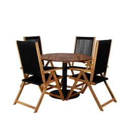 Matgrupp Venture Home Canne med 4 Jimbo Vikbara Matstolar