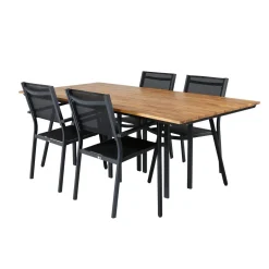 Matgrupp Venture Home Chane med 4 Curz Stapelbara Matstolar