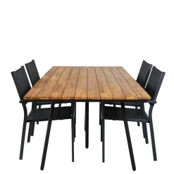 Matgrupp Venture Home Chane med 4 Curz Stapelbara Matstolar
