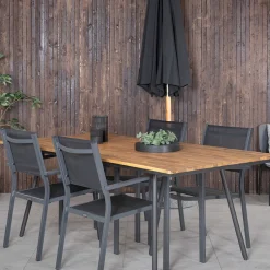 Matgrupp Venture Home Chane med 4 Curz Stapelbara Matstolar