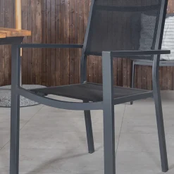 Matgrupp Venture Home Chane med 4 Curz Stapelbara Matstolar