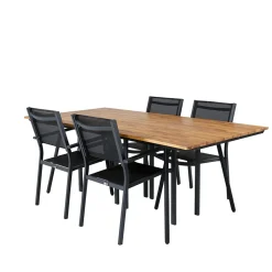 Matgrupp Venture Home Chane med 4 Curz Stapelbara Matstolar