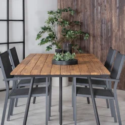 Matgrupp Venture Home Chane med 4 Curz Stapelbara Matstolar