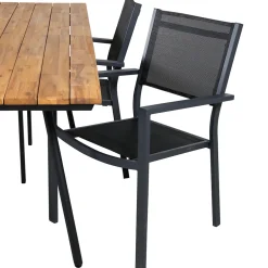 Matgrupp Venture Home Chane med 4 Curz Stapelbara Matstolar