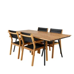 Matgrupp Venture Home Chane med 4 Vum Stapelbara Matstolar