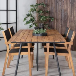 Matgrupp Venture Home Chane med 4 Vum Stapelbara Matstolar