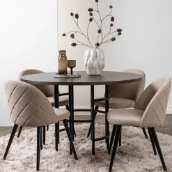 Matgrupp Venture Home Copenhagen med 4 Velvet Stitches Stolar