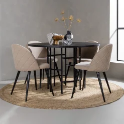 Matgrupp Venture Home Copenhagen med 4 Velvet Stitches Stolar