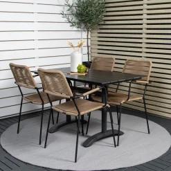 Matgrupp Venture Home Denver med 4 Lindos Stolar med Armstöd