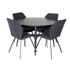 Matgrupp Venture Home Dipp Ø115 cm med 4 Gemma Stolar