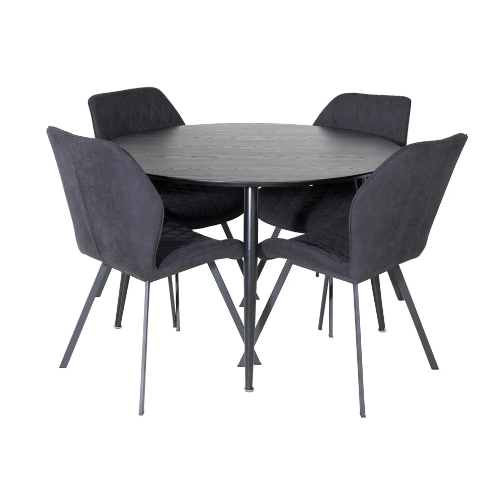 Matgrupp Venture Home Dipp Ø115 cm med 4 Gemma Stolar