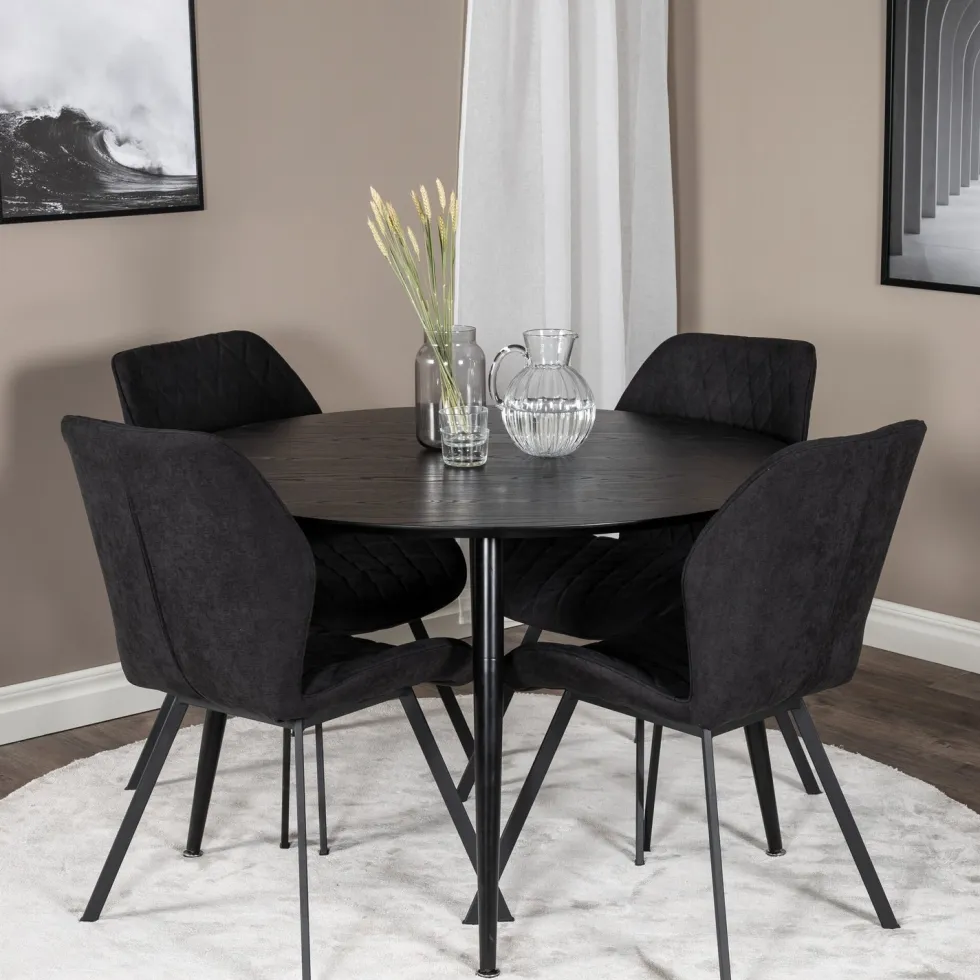 Matgrupp Venture Home Dipp Ø115 cm med 4 Gemma Stolar