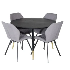Matgrupp Venture Home Dipp Ø115 cm med 4 Gemma Stolar