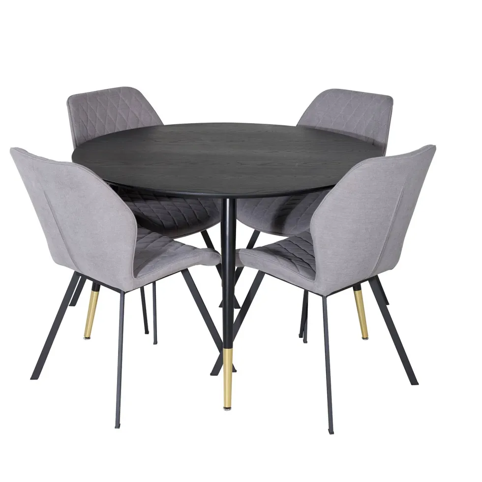 Matgrupp Venture Home Dipp Ø115 cm med 4 Gemma Stolar