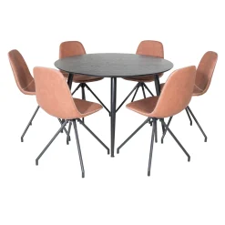 Matgrupp Venture Home Dipp Ø115 cm med 6 Polar Snurr Stolar