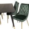 Matgrupp Venture Home Dipp med 6 Velvet Deluxe Stolar