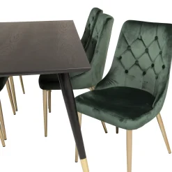 Matgrupp Venture Home Dipp med 6 Velvet Deluxe Stolar