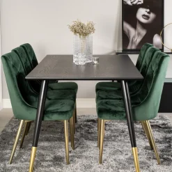 Matgrupp Venture Home Dipp med 6 Velvet Deluxe Stolar