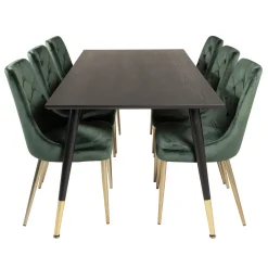 Matgrupp Venture Home Dipp med 6 Velvet Deluxe Stolar