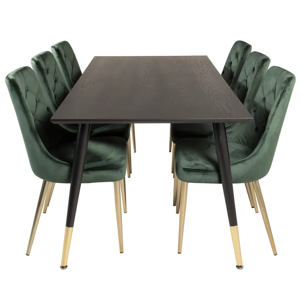 Matgrupp Venture Home Dipp med 6 Velvet Deluxe Stolar