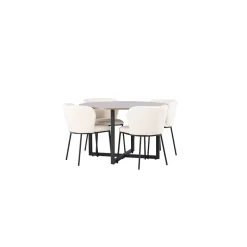 Matgrupp Venture Home Durango Ø120 cm med 4 st Edina stolar