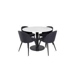 Matgrupp Venture Home Estelle med 4 Valentina Stolar PolyEstelletyg