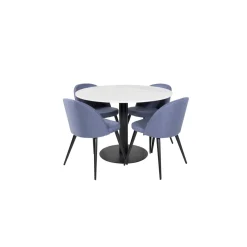 Matgrupp Venture Home Estelle med 4 Valentina Stolar PolyEstelletyg