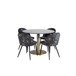 Matgrupp Venture Home Estelle med 4 Valentina Stolar PolyEstelletyg