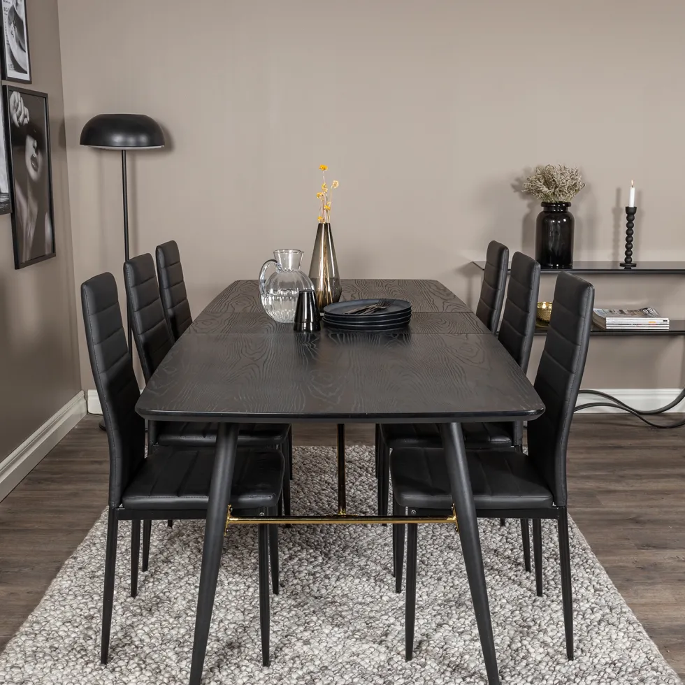 Matgrupp Venture Home Gold med 6 Slim Stolar
