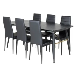 Matgrupp Venture Home Gold med 6 Slim Stolar
