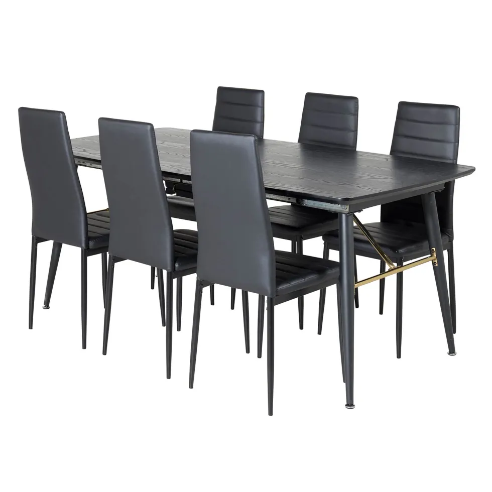 Matgrupp Venture Home Gold med 6 Slim Stolar
