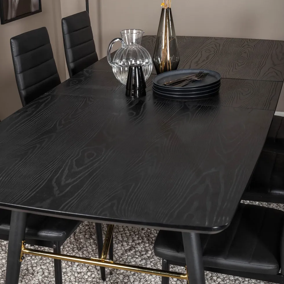 Matgrupp Venture Home Gold med 6 Slim Stolar
