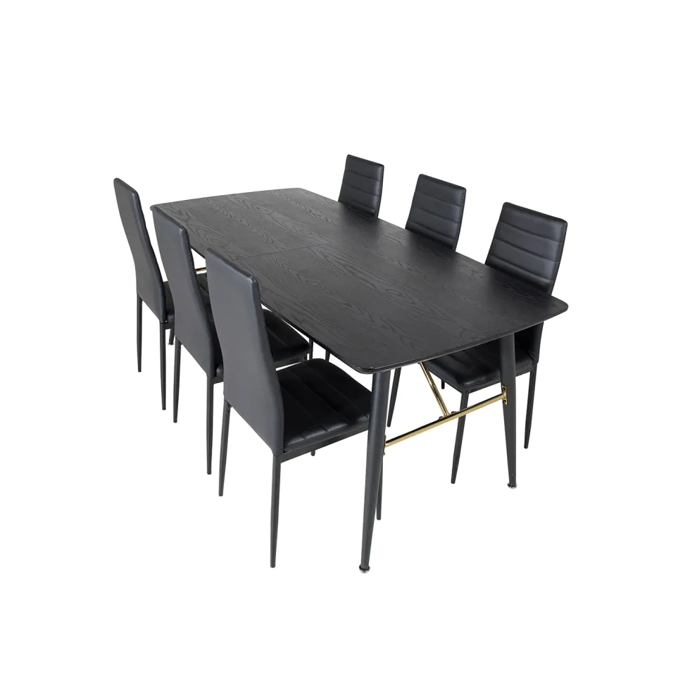 Matgrupp Venture Home Gold med 6 Slim Stolar