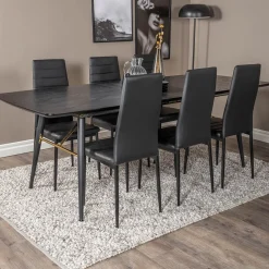Matgrupp Venture Home Gold med 6 Slim Stolar